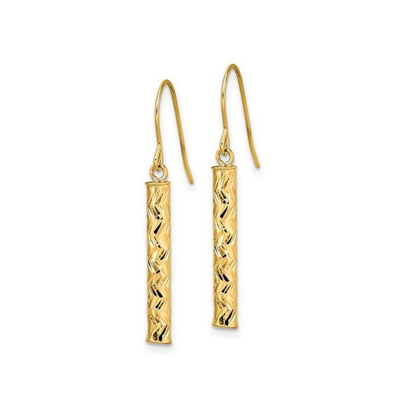 14K Yellow Gold Polished Dangle Earrings